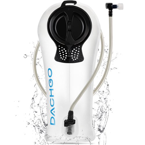 Dachgo Hydration Bladder, 1.5L 2L 3L Water Bladder for Hiking Backpack, BPA-Free & Taste-Free Hydration Water Reservoir, Camping Cycling Running (Clear White, 1.5L)