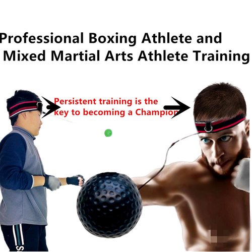 Boxing Ball Headband Set for MMA Boxing Kickboxing Training Reaction Punching Balls Kit Includes 4 PU Balls+4 Elastic Headbands+4 Spare Lines+4 Gloves for All People
