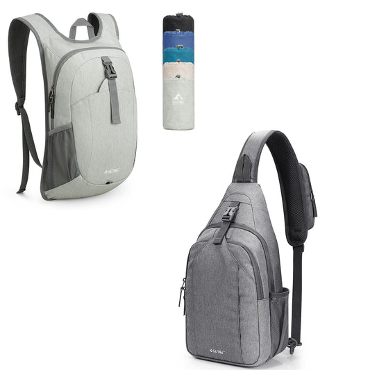 G4Free Sling Bag RFID Blocking Sling Backpack+12L Lightweight Small Hiking Backpack
