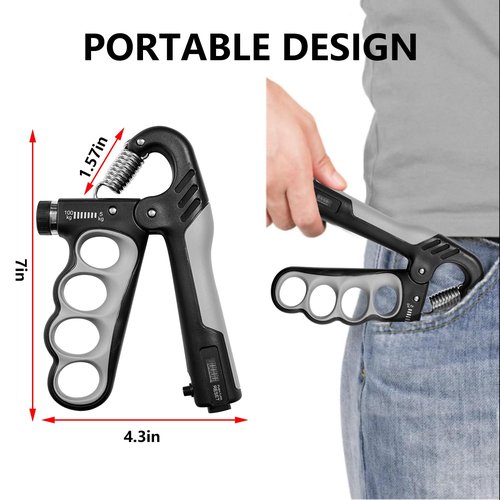 MXhme Hand Grip Strengthener - 5-100KG Adjustable Hand Exerciser Grip Strength Trainer for Muscle Building, Hand Therapy and Recovery - Relieve Pain for Arthritis, Carpal Tunnel, Includes Grips and
