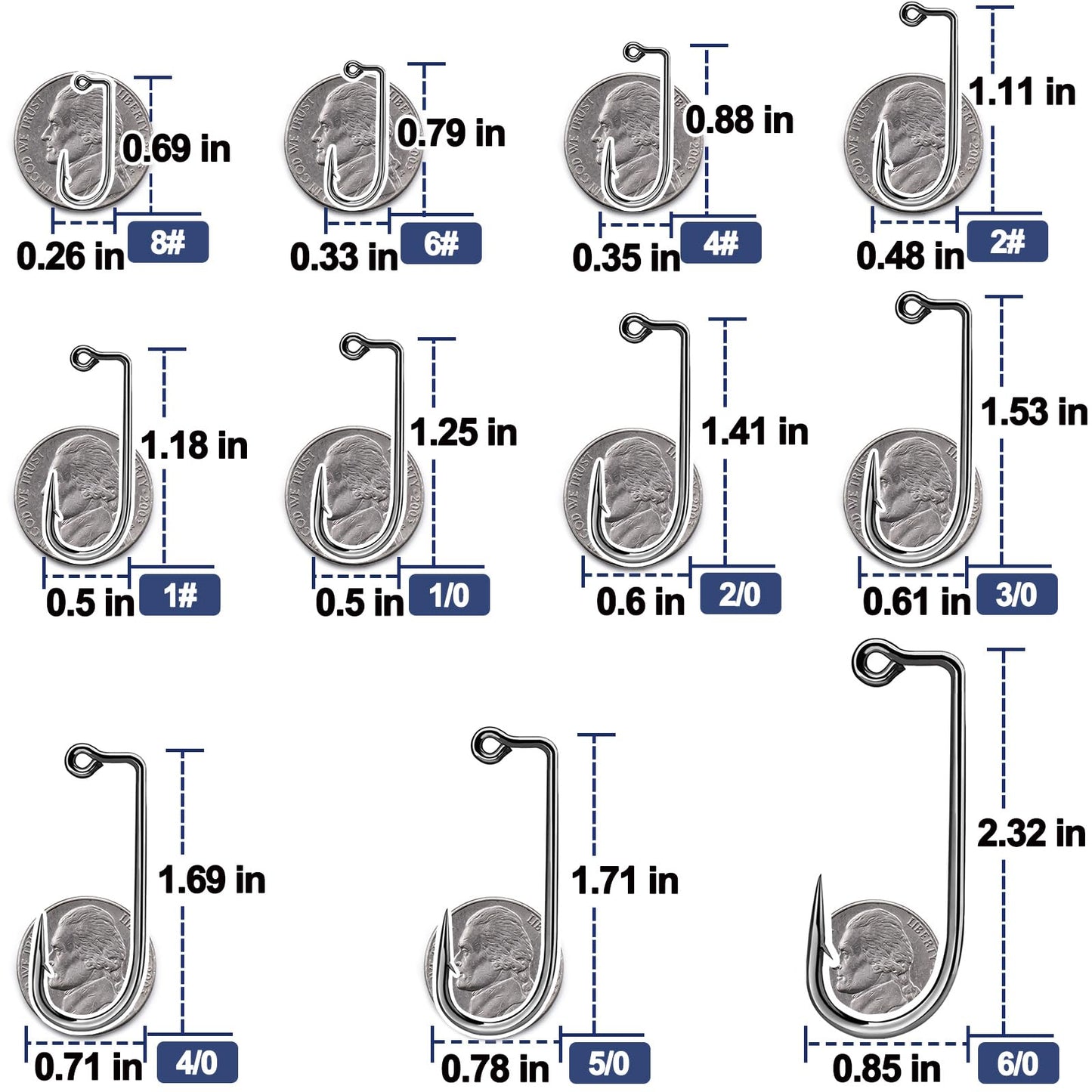 FishTrip 90-Degree Jig Hooks Fishing - 100pcs Aberdeen Long Shank Hook Jig Maker for Freshwater Saltwater Fly Tying 4#