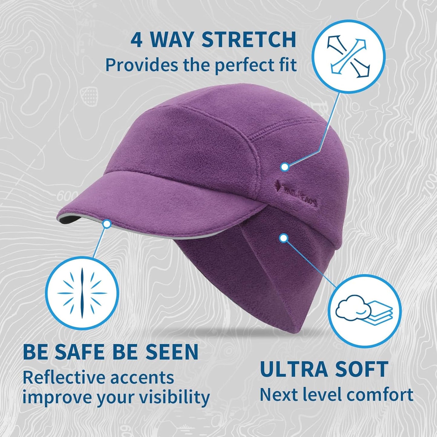 TrailHeads Fleece Ponytail Hat for Women – Trailblazer Reflective Winter Hat with Ponytail Hole for Workouts