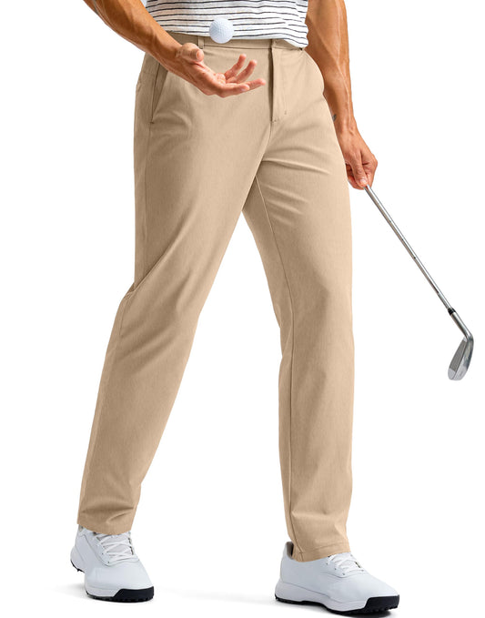 G Gradual Men's Golf Pants with 5 Pockets 30"/32"/34" Lightweight Quick Dry Stretch Work Dress Pants Casual Slacks for Men(Khaki,W34 L32)