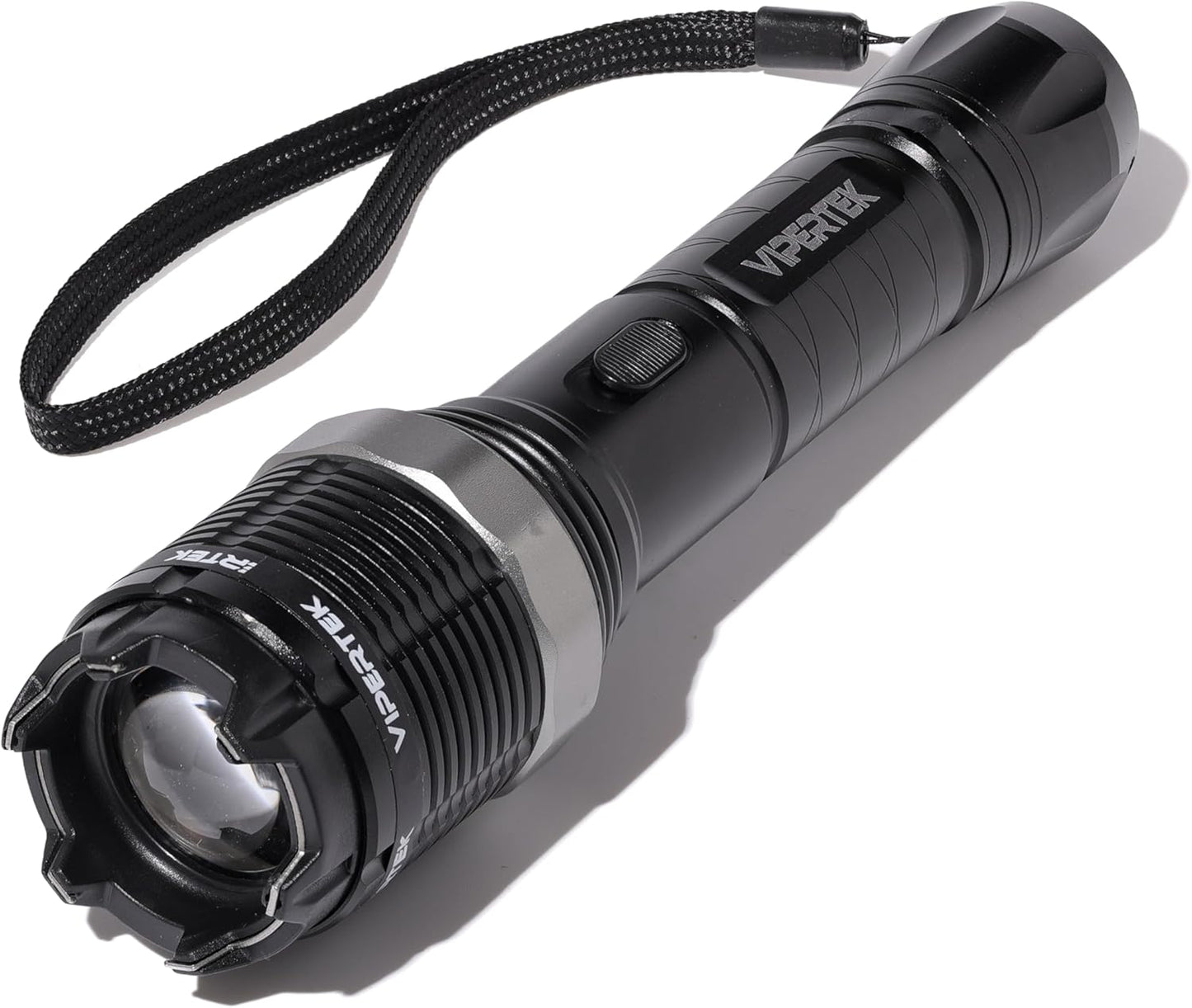VIPERTEK VTS-T01 Aluminum Stun Gun for Self Defense Rechargeable with LED Flashlight