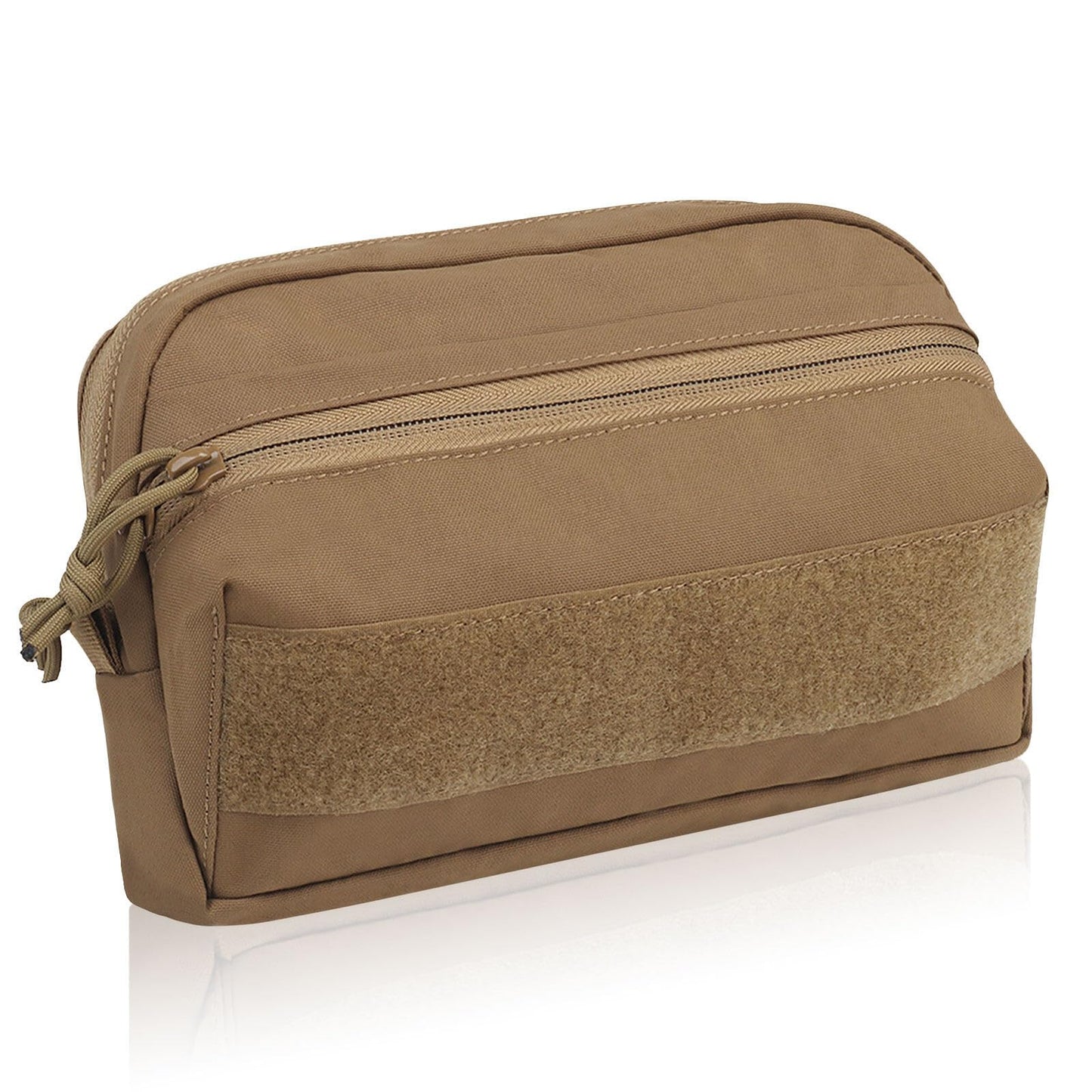 AOUTACC Tactical MOLLE Pouch,Molle Admin Pouch, Zippered Organizer Pocket,Chest Rig Molle Bag for Tactical Vest and Organizer Panel-Brown