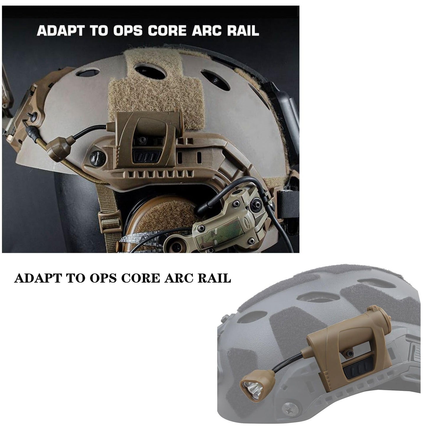Tactical Helmet Light Military with IR/Red/Green LED Task Lamp Bendable Survival Signal Light with 2 Mount Accessories for Fast Mich Helmet for Outdoor Sports Hunting Fishing (Black)