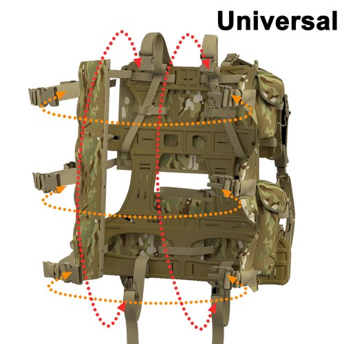 MT Military FILBE Curved Frame with Batwings Suspension Set System for Army Rucksack with Waist Hip Belt and Shoulder Straps Tan
