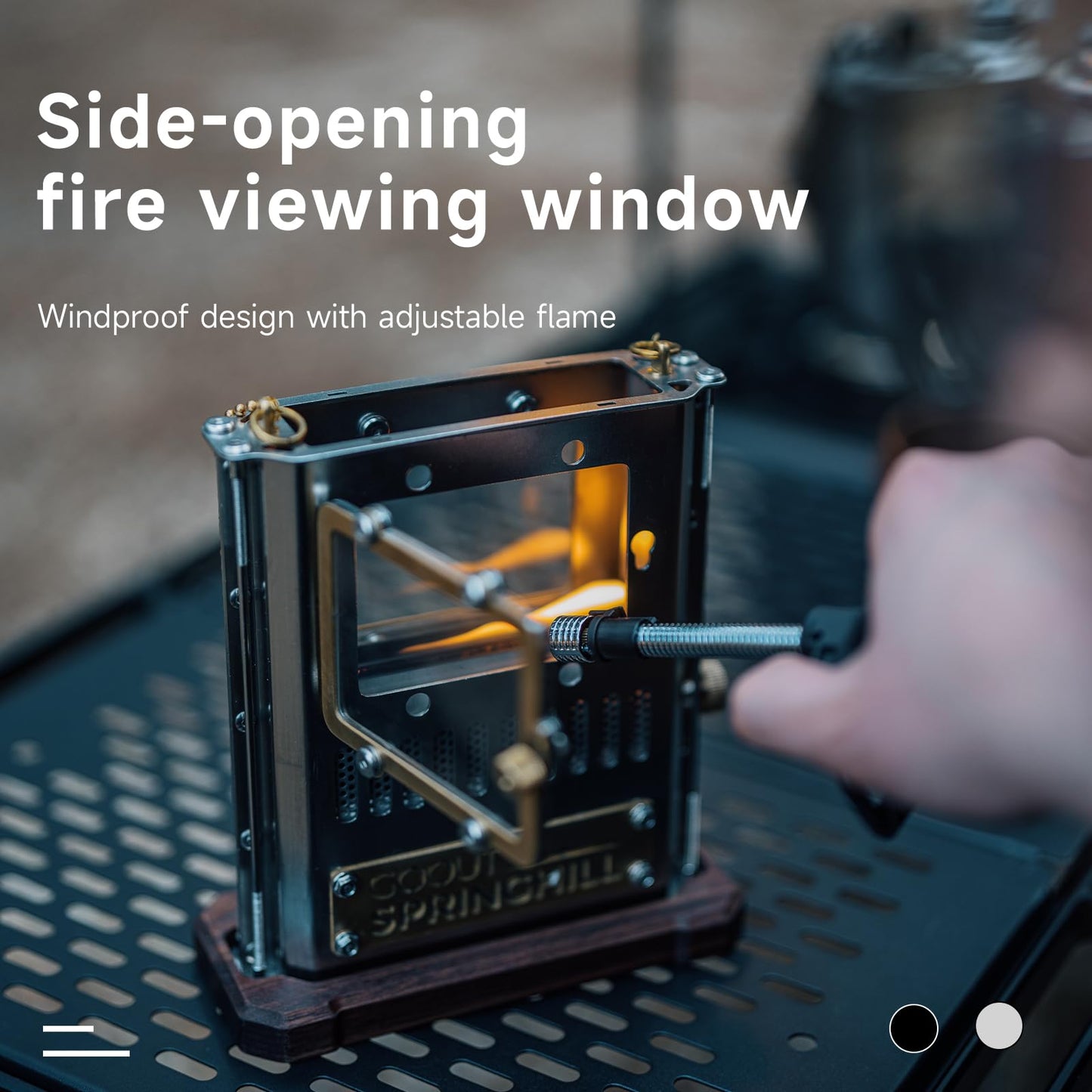 GOOUT SPRINGHILL Camping Oil Lamp Portable Stove Hanging Kerosene Lantern for Outdoor Lighting Warming Silver