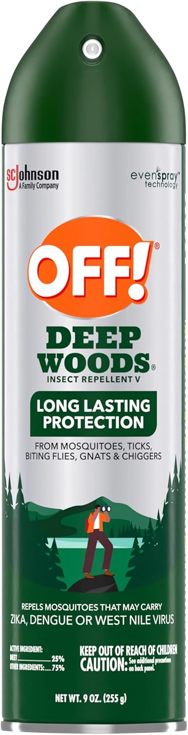 OFF! Deep Woods Insect Repellent Aerosol, Bug Spray with Long Lasting Protection from Mosquitoes and Ticks, 6 oz