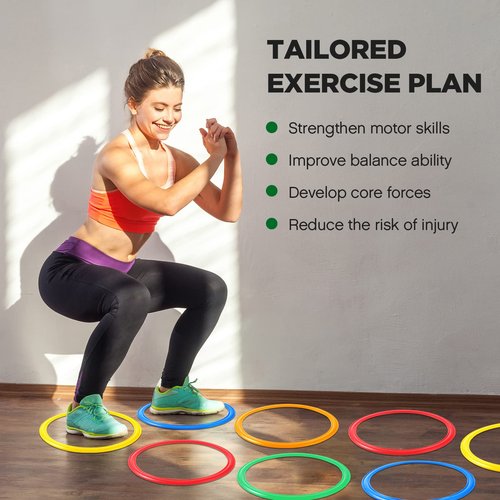 Deekin 40 Pcs Agility Rings Speed and Agility Training Rings Exercise Speed Circle Jumping Hoops for Training Toss Equipment, 15"(Multicolored)