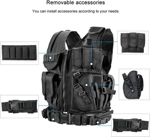Marmot Tactical Vest Durable Mesh Vest with Detachable Belt & Holster for Subcompact/Compact/Standard Pistol