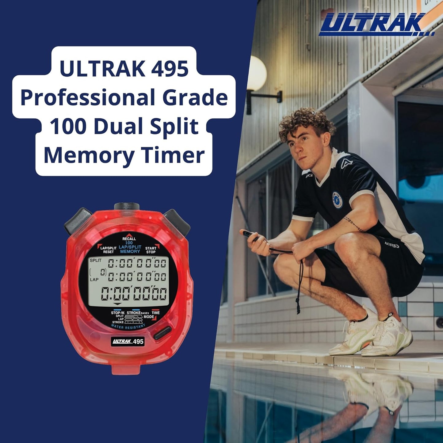 Ultrak 100 Lap Memory Timer, Yellow