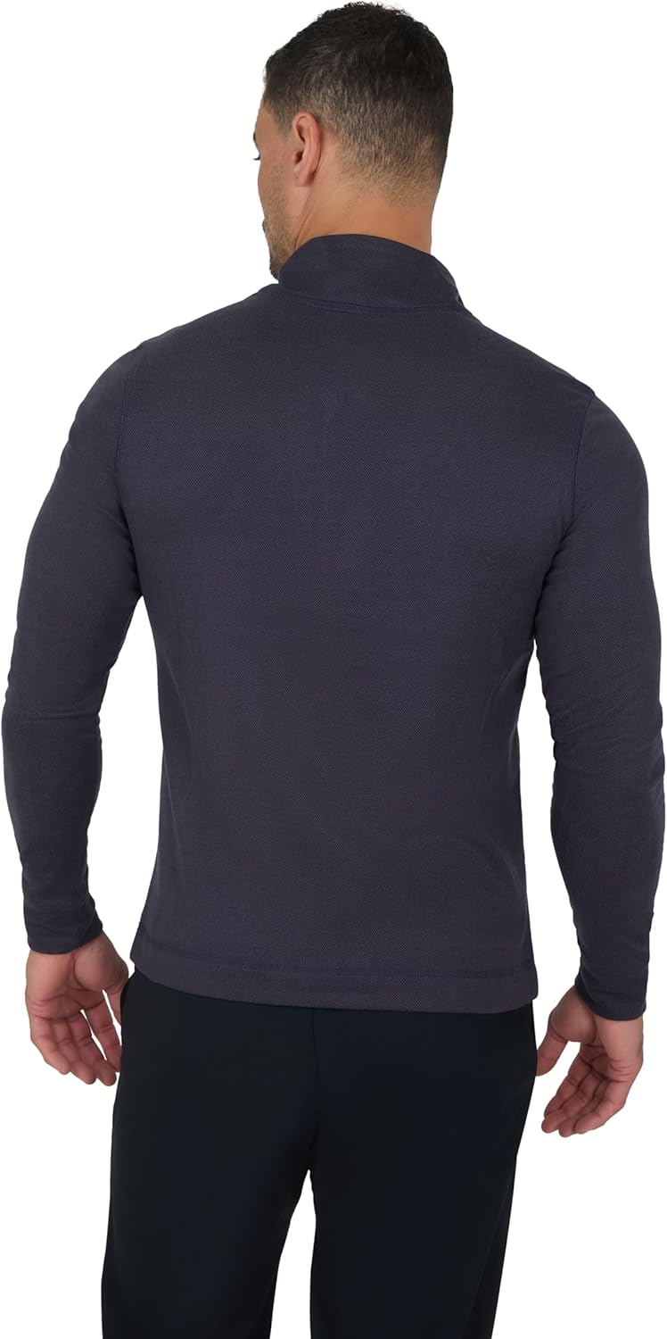 90 Degree By Reflex Soft Half Zip Pullover Long Sleeve Workout Running Shirt for Men