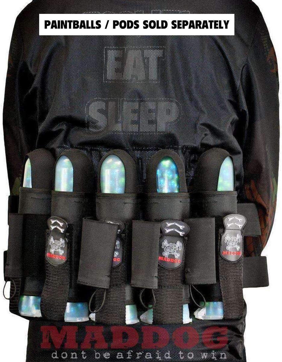 Maddog Pro 3+2 Paintball Harness Pod Pack | Pod Ejection | Adjustable Elastic Velcro Belt