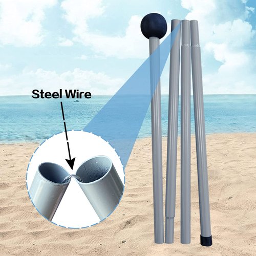 BRONOM Beach Canopy Beach Tent Sun Shelter 7.5X7.5 FT Beach Shade Canopy UPF50+ Sun Protection Windproof Ropes Carry Bag Easy to Setup for Family Outdoor Camping