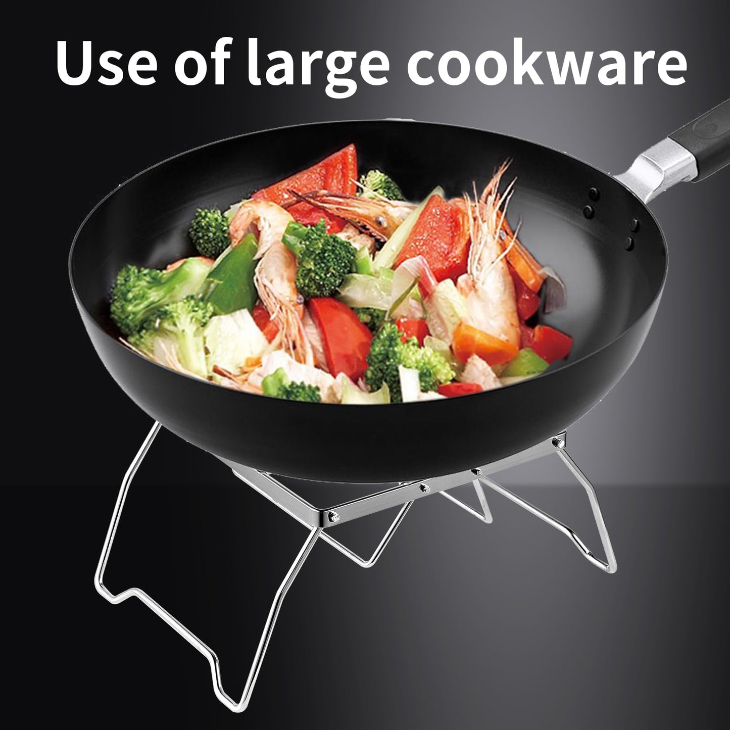 Jekero Portable Folding Camping Campfire Grill Pot Rack Cast Iron over Fire Split Stoves 7.48x7.48x5.12 inch