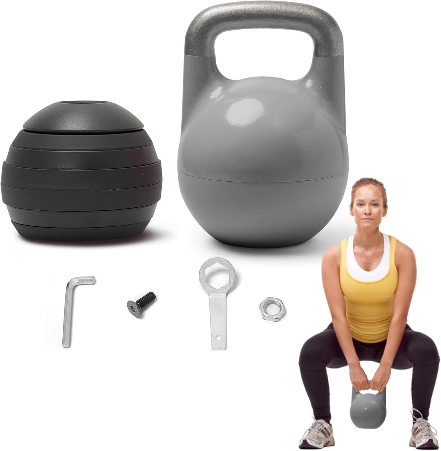 Adjustable Kettlebell Set 26-70 lb - Strength Training with Secure Lock & Durable Steel