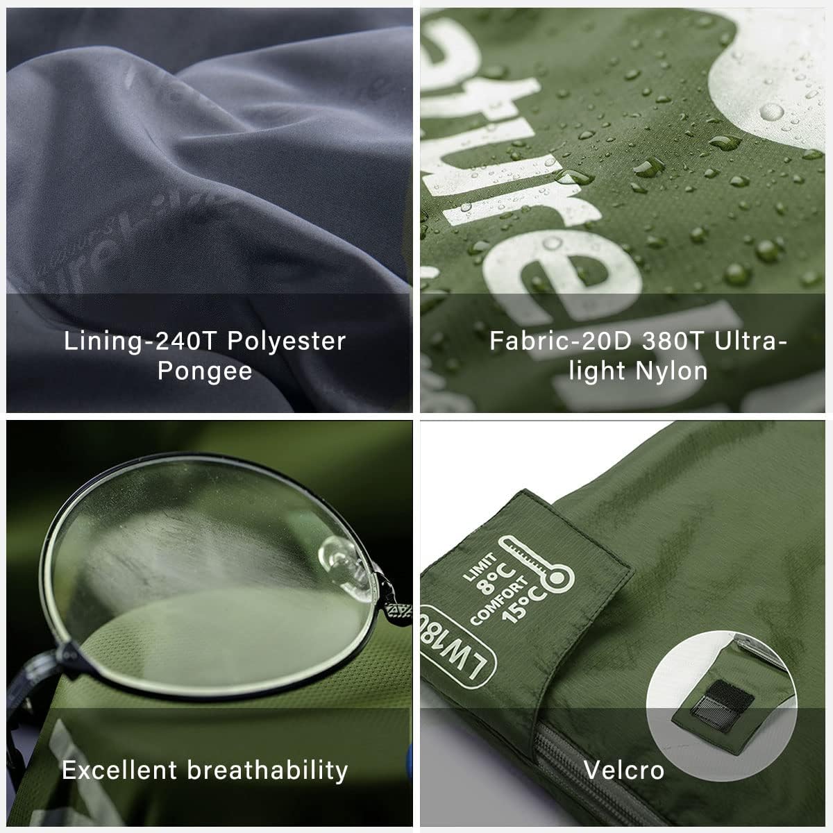 Naturehike Lightweight Compact Sleeping Bag, Envelope Ultralight Backpacking Sleeping Bag Portable, Waterproof, Comfort with Compression Sack for Cold&Warm, Camping, Traveling, Hiking
