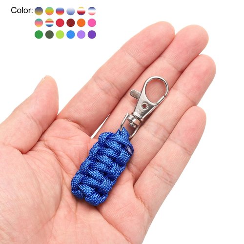 uxcell 4pcs Paracord Zipper Pulls, 3" Paracord Lanyard Keychain for Backpacks, Tents, Trolley Cases, Traveling Cases, Key, Jackets, Pink