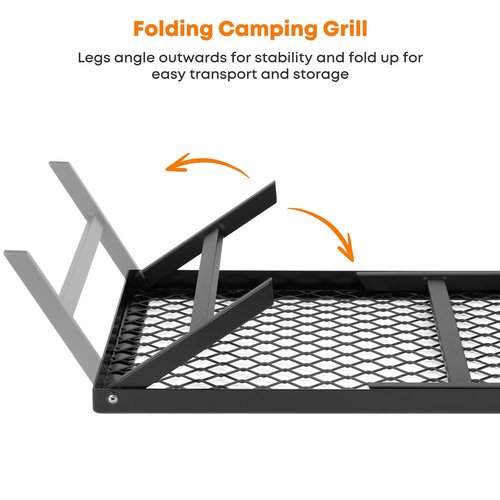 Stanbroil Folding Campfire Grill Grate, Outdoor Portable Camping Grill for Camping Cooking Fire Pit, 17.5" x 12.2"