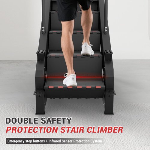 Stair Stepper Machine, GMWD Stair Climber with LED Screen, Commercial Grade Stair Stepper Exercise Machine with 15 Resistance Levels, 441LBS, 24-164 Steps/Minute, Black