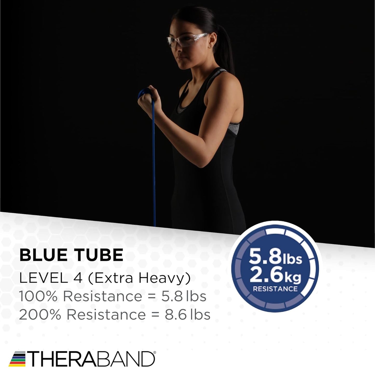 THERABAND Resistance Tubes, Professional Latex Elastic Tubing, Upper & Lower Body, Core Exercise, Physical Therapy, Lower Pilates, At-Home Workouts, & Rehab, 5 Foot, Yellow, Red, & Green, Beginner Set