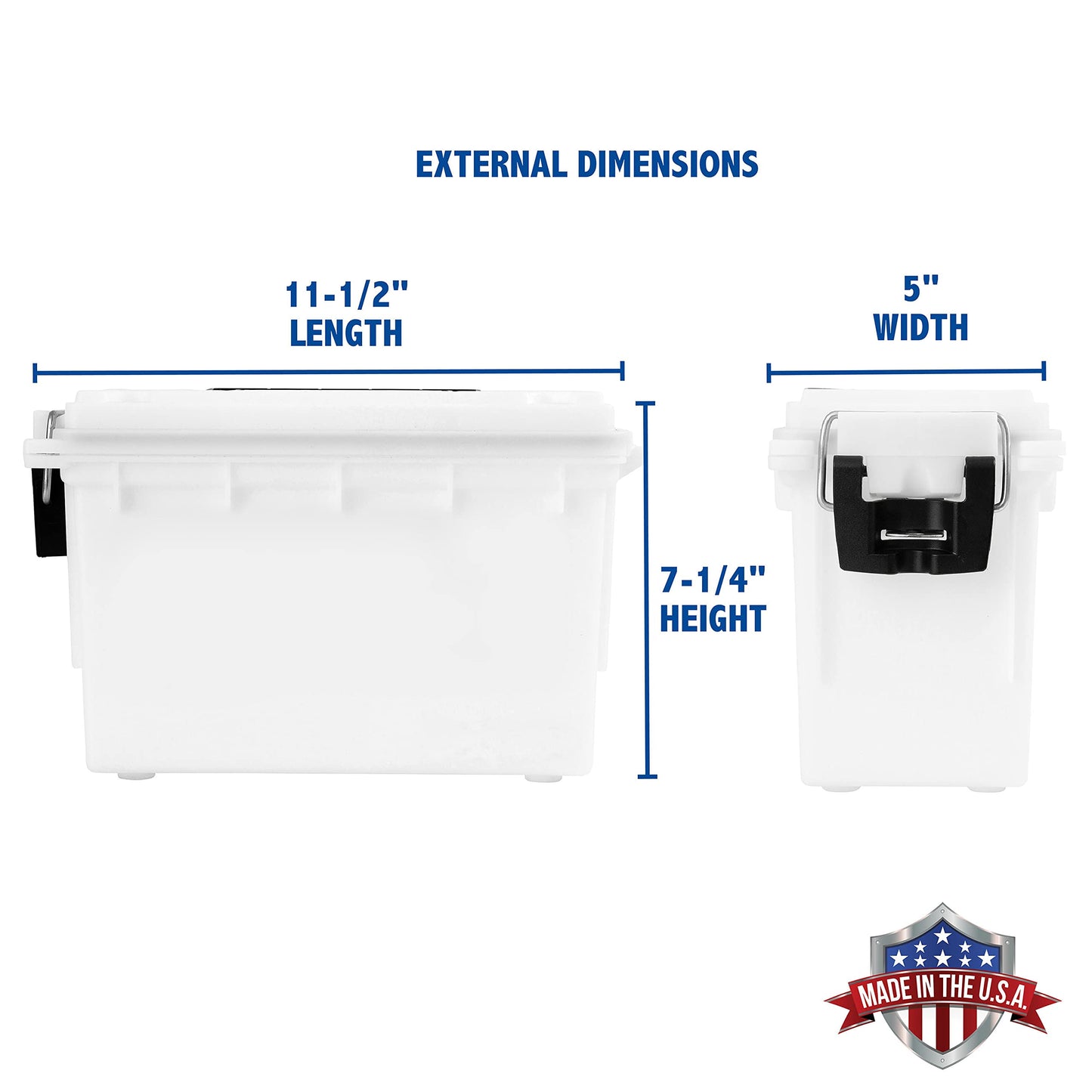 Sheffield 12681 Marine Storage Box, Dry Box Made in USA, Waterproof Container for Boat and Dock Gear, Small Parts Organizer with Latch, Stackable