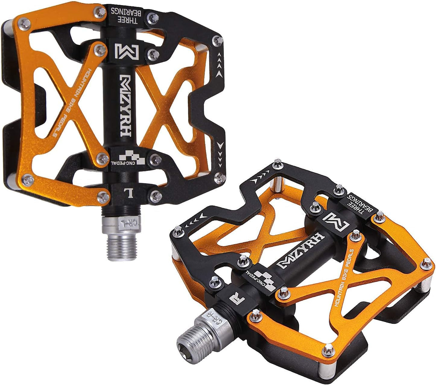Mountain Bike Pedals, Ultra Strong Colorful CNC Machined 9/16" Cycling Sealed 3 Bearing Pedals