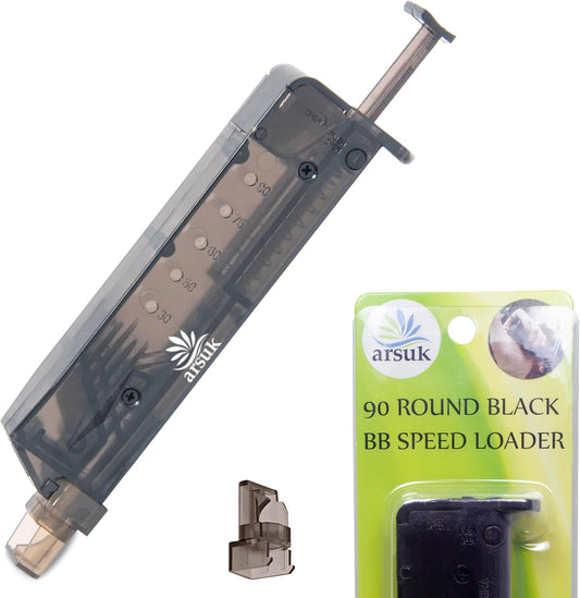 6mm Airsoft Speed Loader with Adapter – 90 Rounds Fast Reloading Tool for BB Pellets
