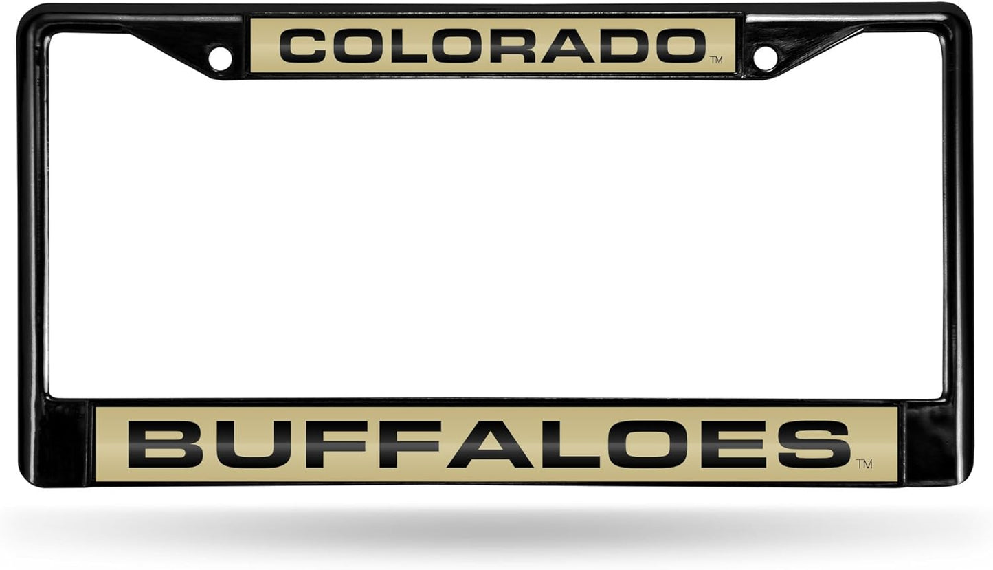 Rico Industries NCAA Black Laser Cut Chrome Frame 12" x 6" Black Laser Cut Chrome Frame - Car/Truck/SUV Automobile Accessory