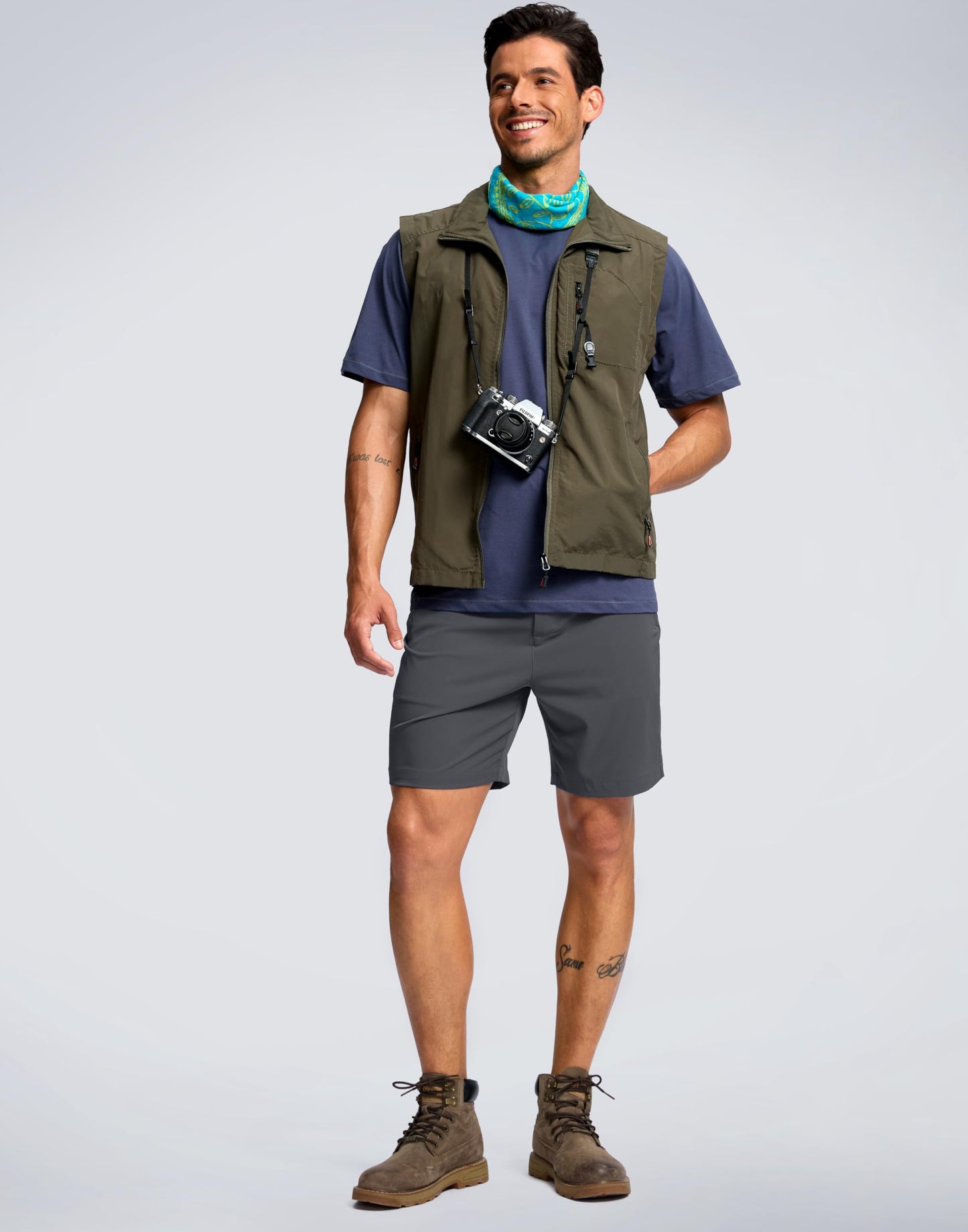 G Gradual Men's Shorts 7" Lightewight Casual Shorts for Men Quick Dry Stretch Hiking Golf Shorts with 3 Zipper Pockets Summer(Charcoal,XL)