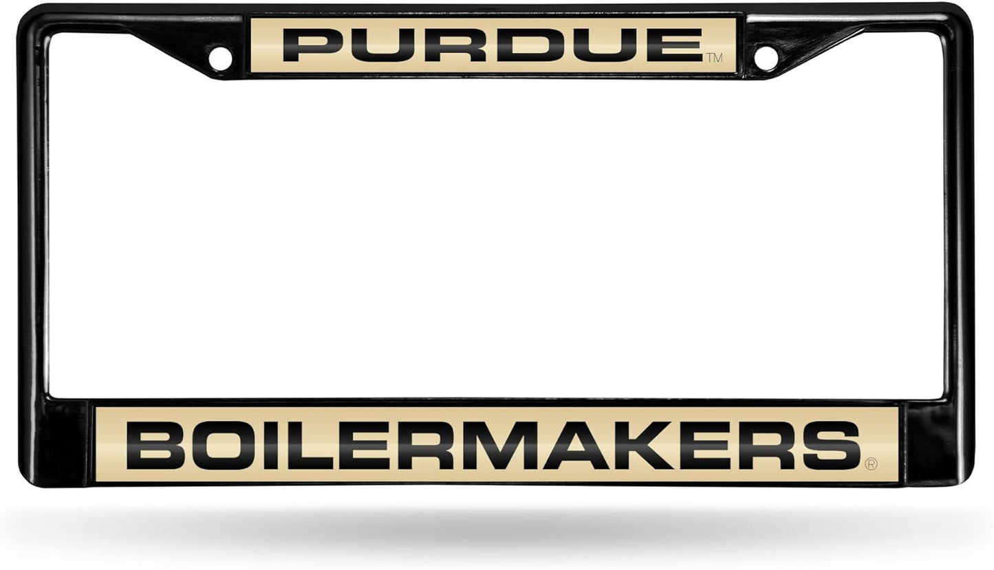 NCAA Black Laser Cut Chrome License Plate Frame for Car/Truck/SUV - 12x6" Auto Accessory