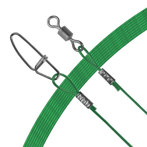 VATEICO 20PCS Fishing Leader Line,150LB High Strength Saltwater Fishing Stainless Steel Leaders with Swivel Snaps Connect Tackle Lure Rig and Hooks 19.7inch Green