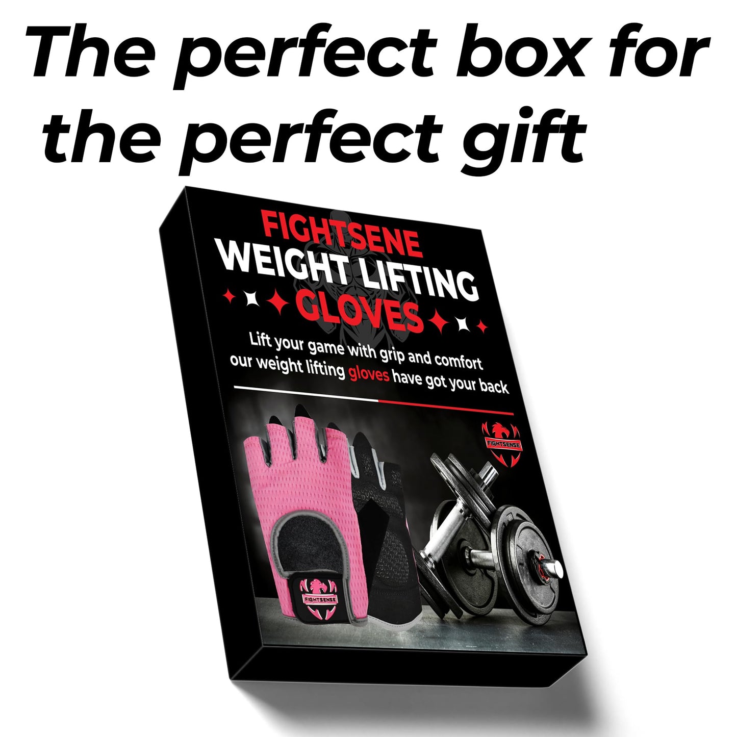 FIGHTSENSE Workout Gloves for Men Women, Weight Lifting Glove with Non-Slip Silicon Padded Palm, Breathable, Lightweight Exercise Gym Gloves for Weightlifting Powerlifting Cycling Rowing (Pink, M)