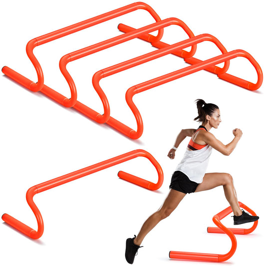 Gemscream 5 Pcs Speed Agility Training Hurdles Detachable Durable Equipment Plyometric and All Purpose Speed Training Hurdle Equipment for Athletes Soccer Basketball(6 Inch,Orange)