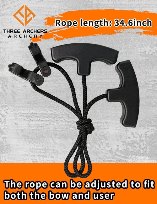 THREE ARCHERS Crossbow Cocking Device T Handle Rope Cocker Crossbow String Puller Tool (Black)