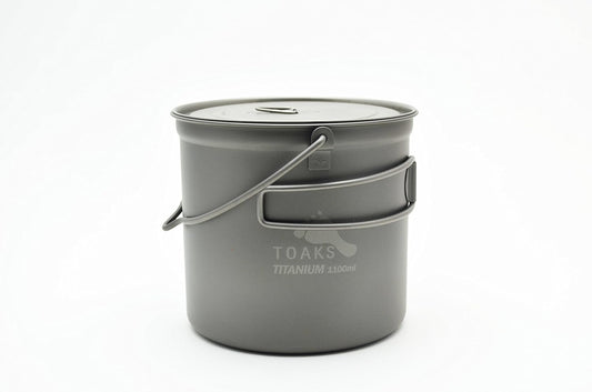 Toaks Titanium 1100ml Bushcraft Pot – Bail Handle for Open Fire Cooking & Backpacking