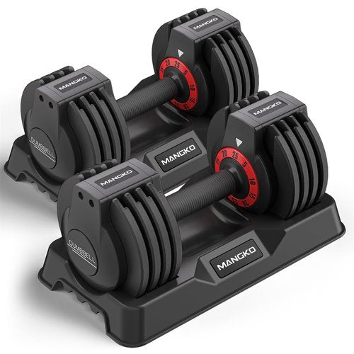 Mangko Adjustable Dumbbell 25LB Single Weight, 5 in 1 With Anti-Slip Metal Handle, Suitable for Home Gym Exercise Equipment