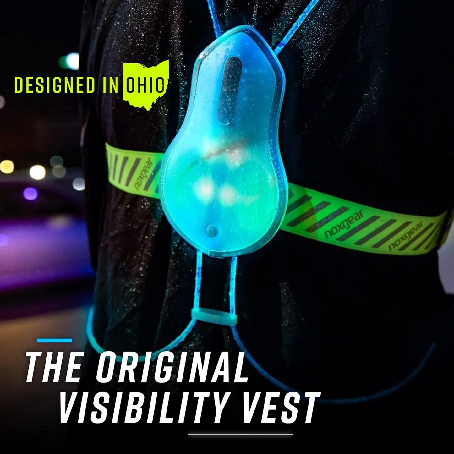 Tracer2 Multicolor Reflective Running Vest | Rechargeable Ultra-Bright Lights for Safety