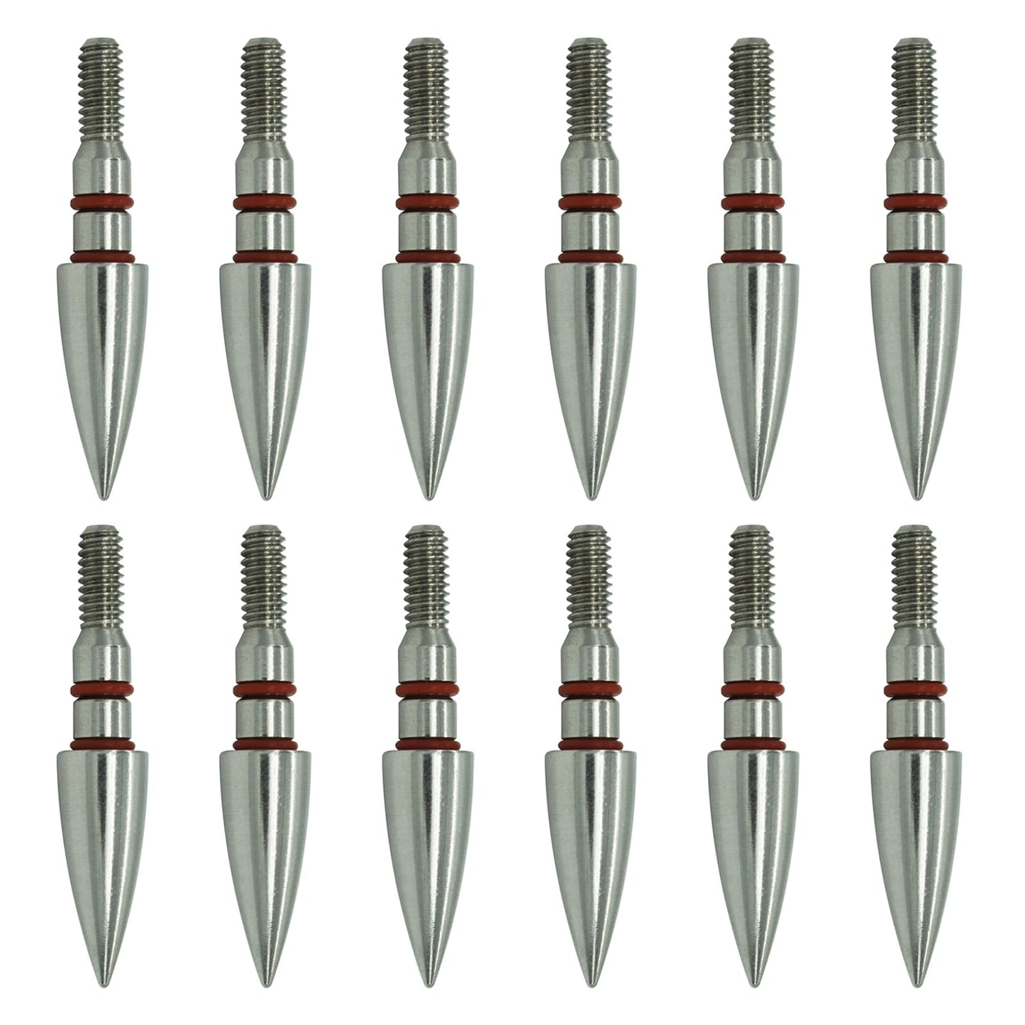 YIMEI 12pcsField Points Archery ArrowTips100-200 Grain Field Points5/16inch Screw in Bullet Points Arrowheads Broadheads for Crossbow Recurve Bow Compound Bow (100Grains)