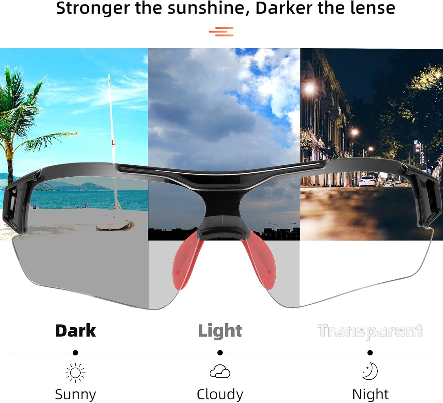 ROCKBROS Photochromic Sunglasses for Men Women Safety Cycling Glasses UV Protection Outdoor Sport Sunglasses