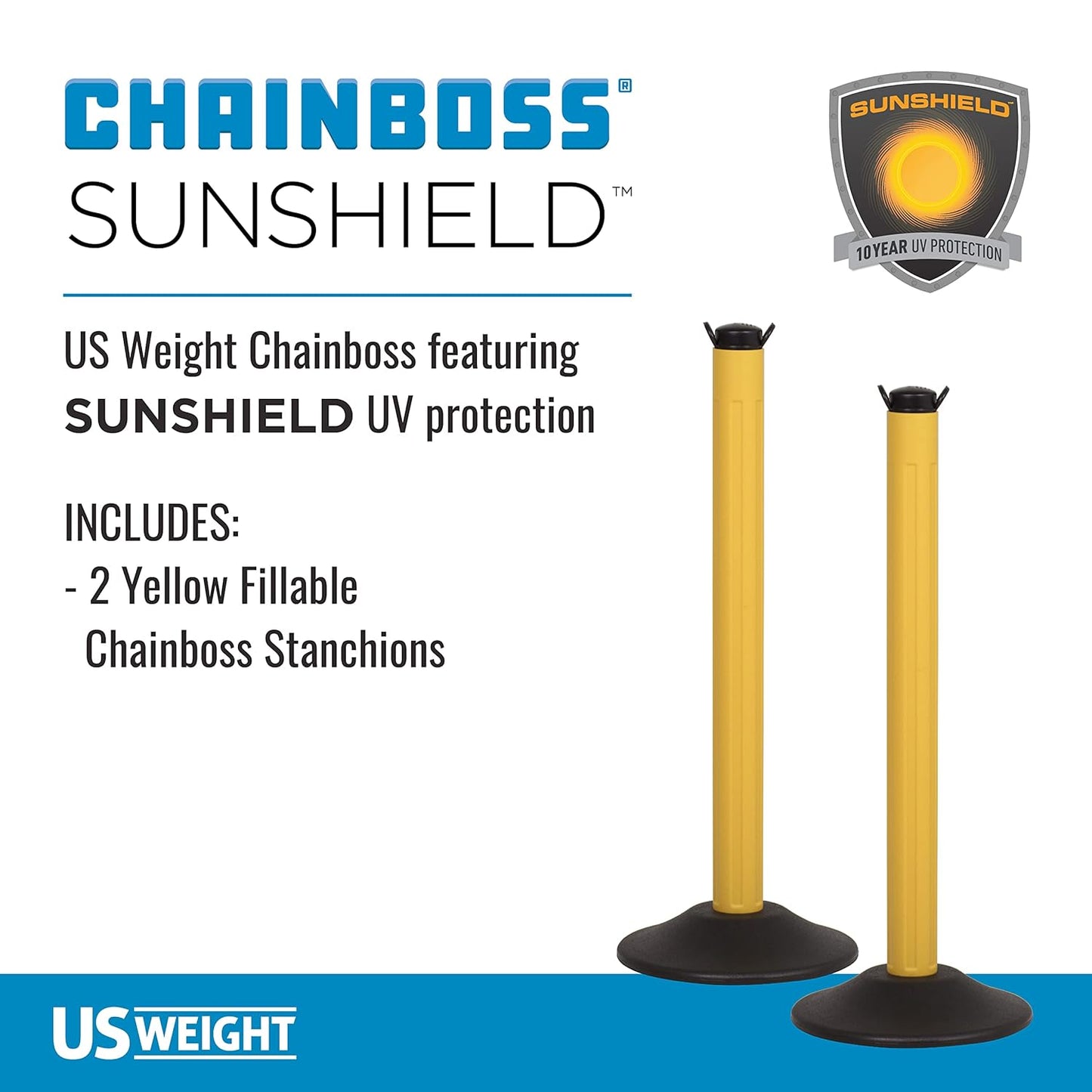 Weight ChainBoss Black Stanchion with Fillable Base - No Chain Needed