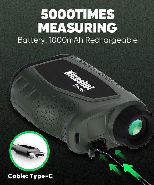 L8star PF290 800 Yards Range Finder, High Precision Golf/Shooting Rangefinder with Slope Switch, Flag Lock, Pulse Vibration, Type-C Charging