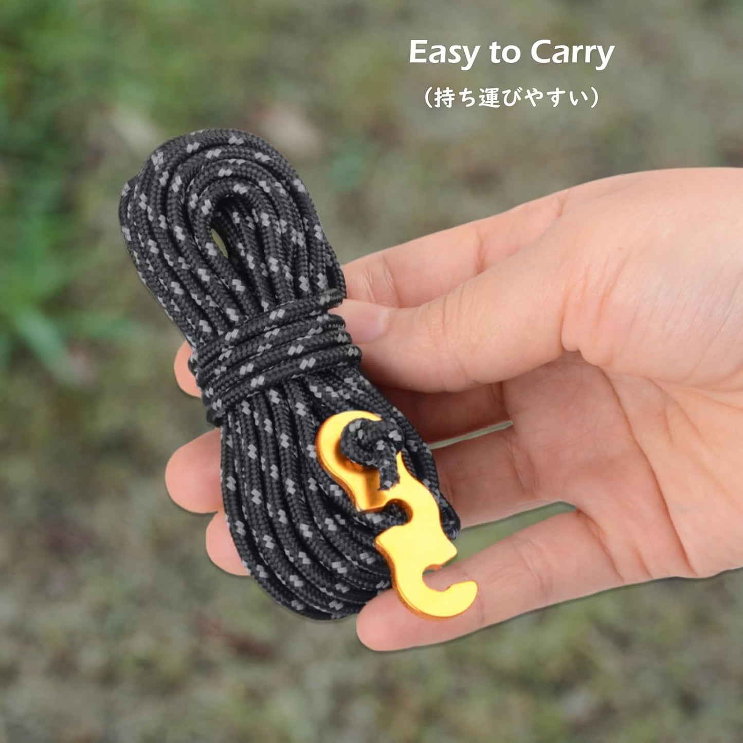 TRIWONDER Reflective Guyline, Tent Cord Nylon Paracord Rope with Guyline Adjuster for Camping Tent, Outdoor Packaging (Black - 4 Pack)