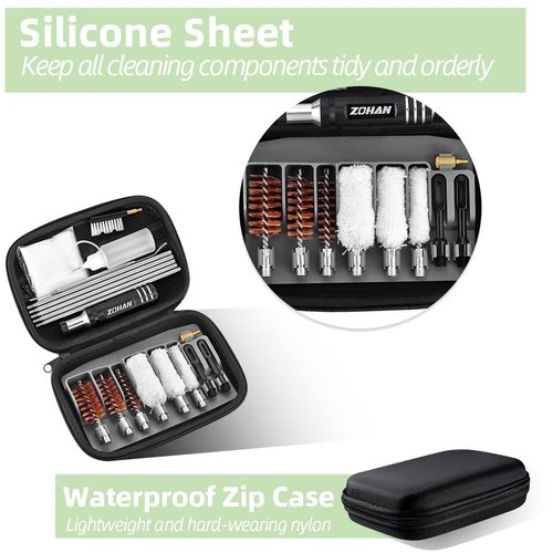 ZOHAN Shotgun Cleaning Kit for 12 20 410 Gauge, Shotgun Case 12 Gauge Shotgun Accessories with Empty Oil Bottle, a Total of 19 Pieces
