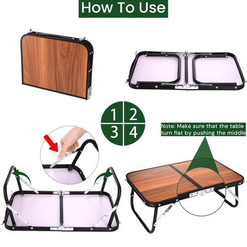 Nagpew Folding Camping Table, Mini Portable Beach Table with Carry Handle, Ultralight Compact Picnic Dining Low Table for Grill, Indoor Outdoor, Garden, Patio, BBQ, Party
