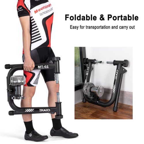 CXWXC Smart Bike Trainer - Fluid Bike Trainer Stand for 26-29” or 700c Wheel - Fluid Stationary Noise Reduction Bicycle Stationary Stand Compatible with Zwift App