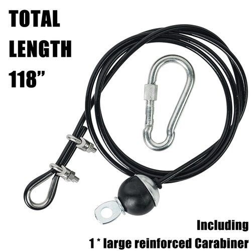 Luwint 118'' Adjustable Fitness Pulley Cable Replacement, Gym Cable for Pulley Machine System Thick 6mm Steel Rope Adjustable Length with Stopper Ball for Home Gym DIY Workout Machine Pulley Accessory