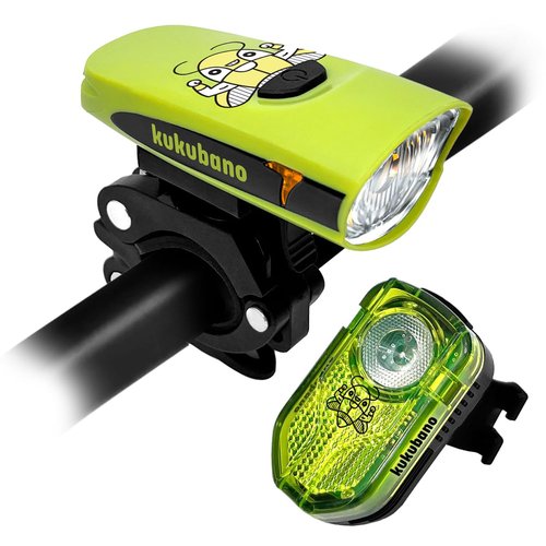Kukubano High-Visibility LED Headlight and Taillight Set - 300 Lumens Front Beam, Rear Light, USB Rechargeable, Waterproof, Long Battery Life, for Intermediate to Advanced Bikers (300 Lumens)