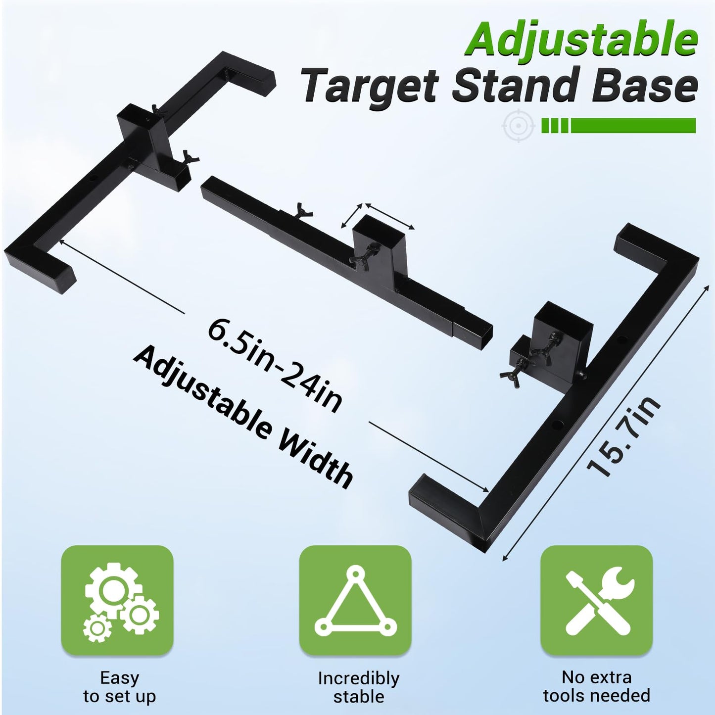 GADFISH 2 Pack Shooting Target Stand Base for Outdoor Paper Shooting Targets Cardboard, Adjustable Width with Ground Nails and Paper Targets, USPSA/IPSC - IDPA Practice (Wooden Stakes Not Included)